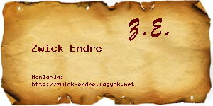 Zwick Endre névjegykártya